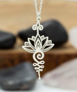 Unalome Lotus Pendant - Spiritual Jewelry for Mindfulness and Balance